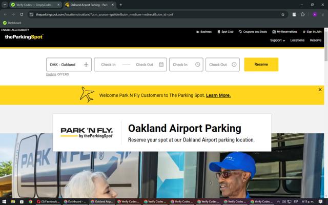 Park 'N Fly checkout page showing Park 'N Fly promo code box | Screenshot taken by SimplyCodes community member on Sep 9, 2024