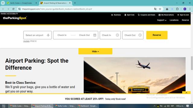 Park 'N Fly checkout page showing Park 'N Fly promo code box | Screenshot taken by SimplyCodes community member on Sep 9, 2024