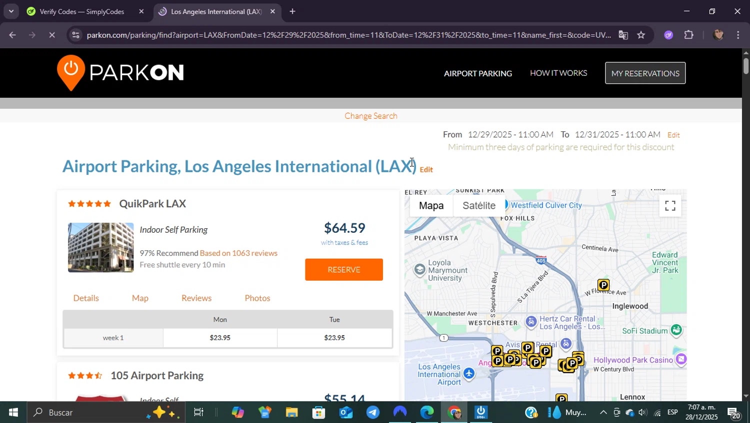 ParkOn promo code screenshot showing code UVA20 applied at ParkOn checkout page. Uploaded by SimplyCodes community member ShieldEagle9436 on Dec 28, 2025