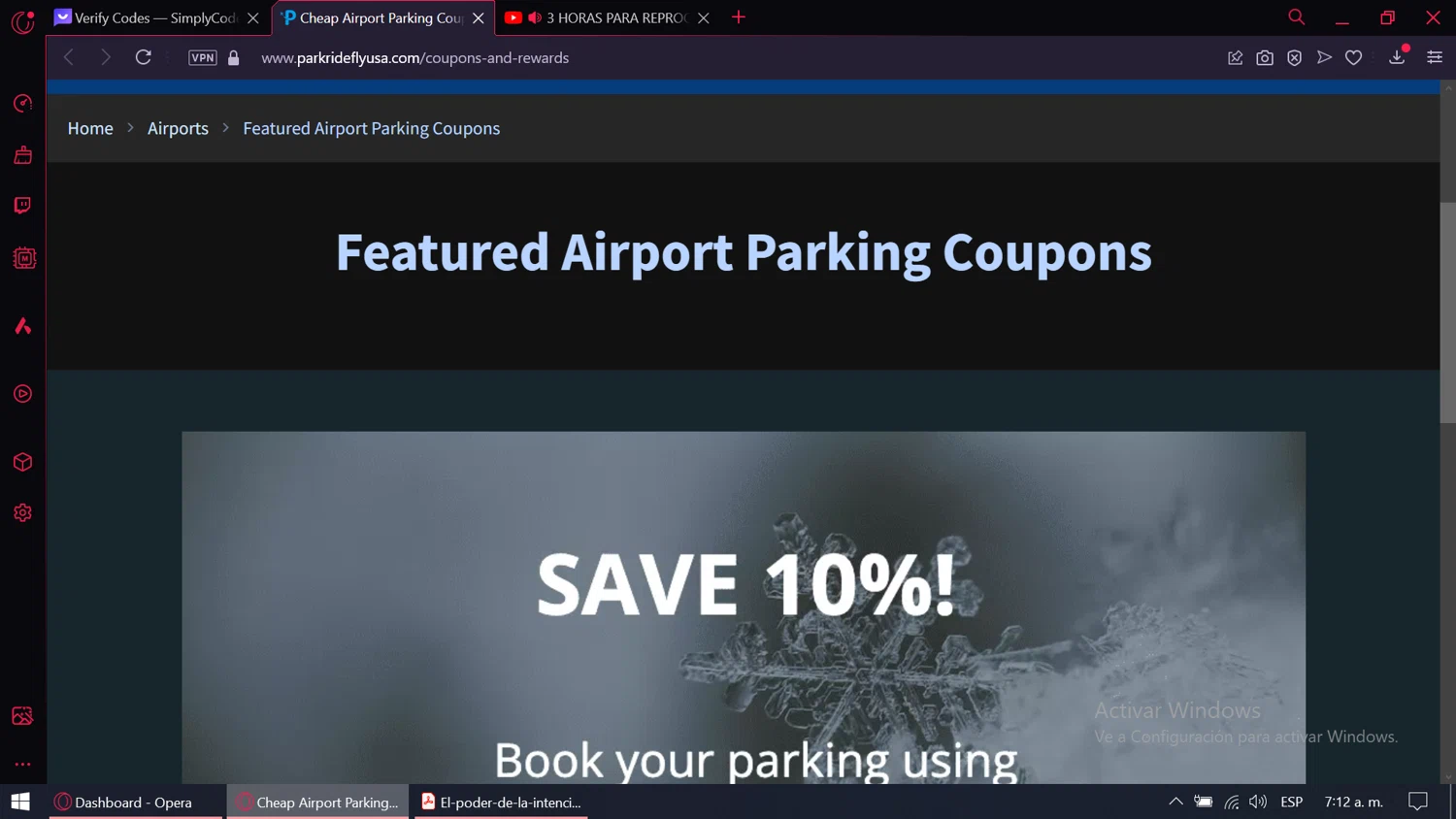 Park Ride Fly USA checkout page showing Park Ride Fly USA promo code box | Screenshot taken by SimplyCodes community member on Feb 27, 2024