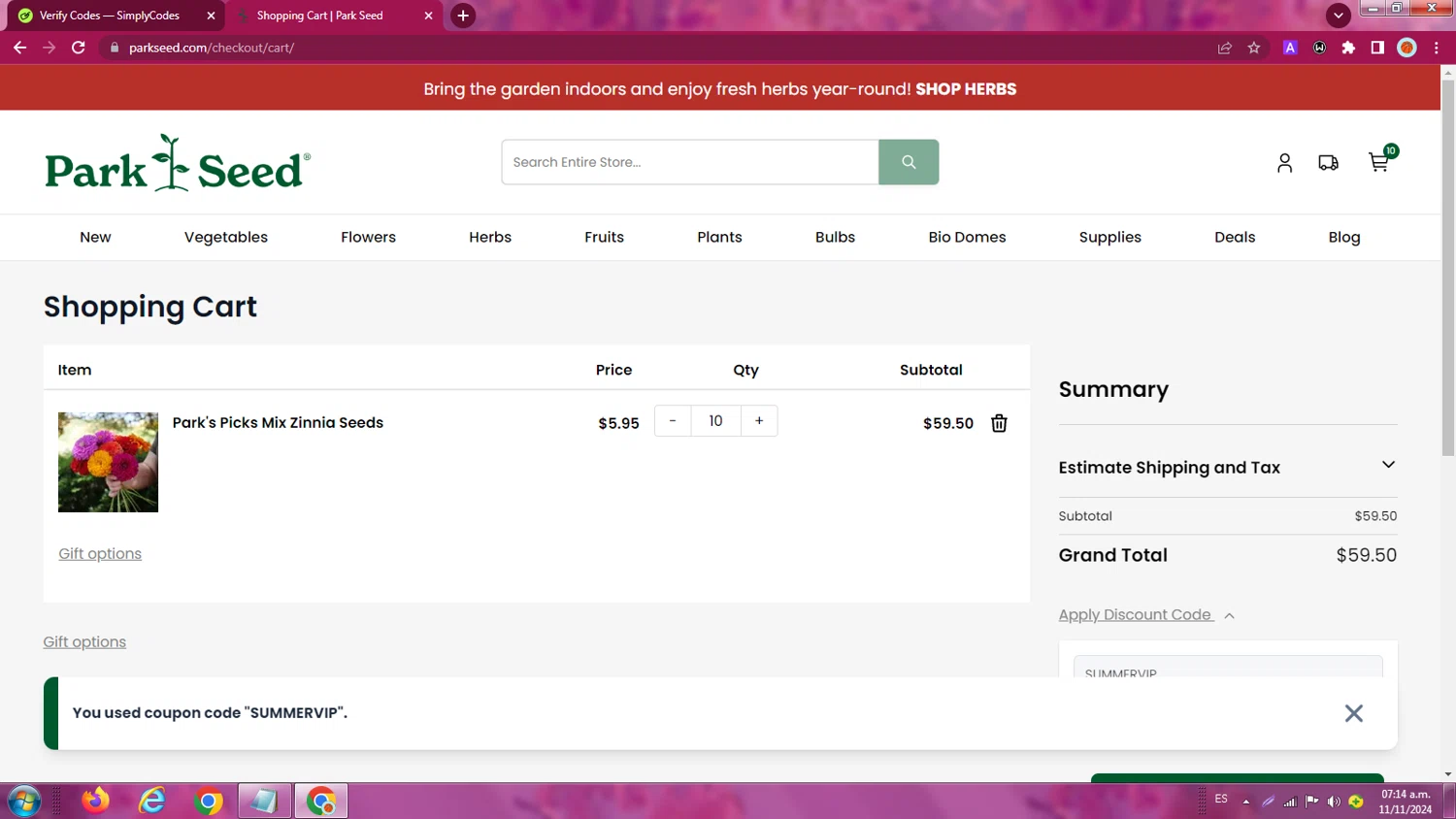 how to use Park Seed coupons