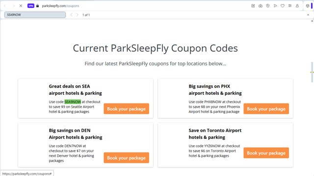 ParkSleepFly.com checkout page showing ParkSleepFly.com coupon code box | Screenshot taken by SimplyCodes community member on Aug 21, 2025