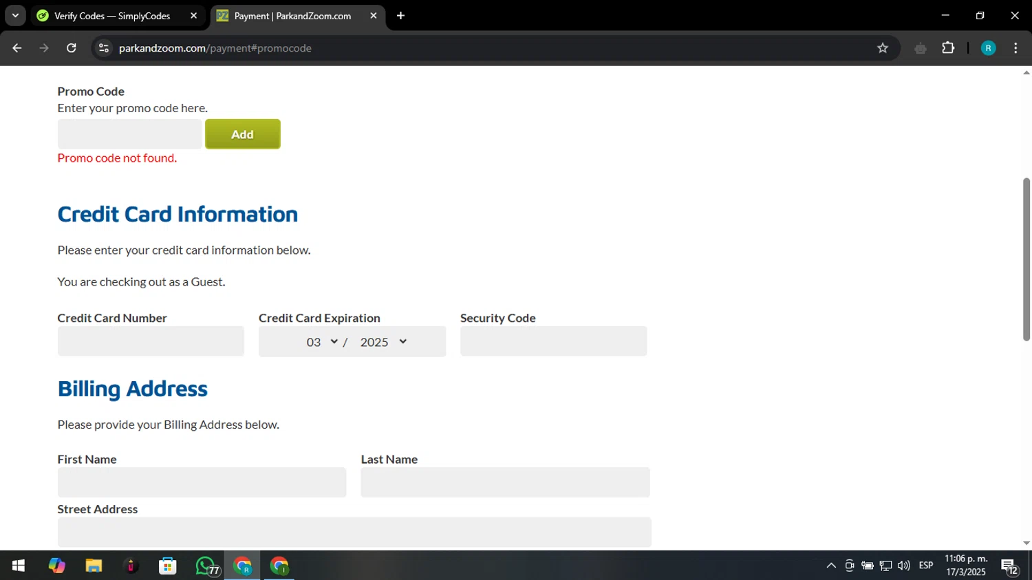 Park&Zoom promo code screenshot showing code SUMMER19 applied at Park&Zoom checkout page. Uploaded by SimplyCodes community member CashWizard4502 on Mar 18, 2025
