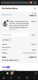 par10 coupon verification screenshot