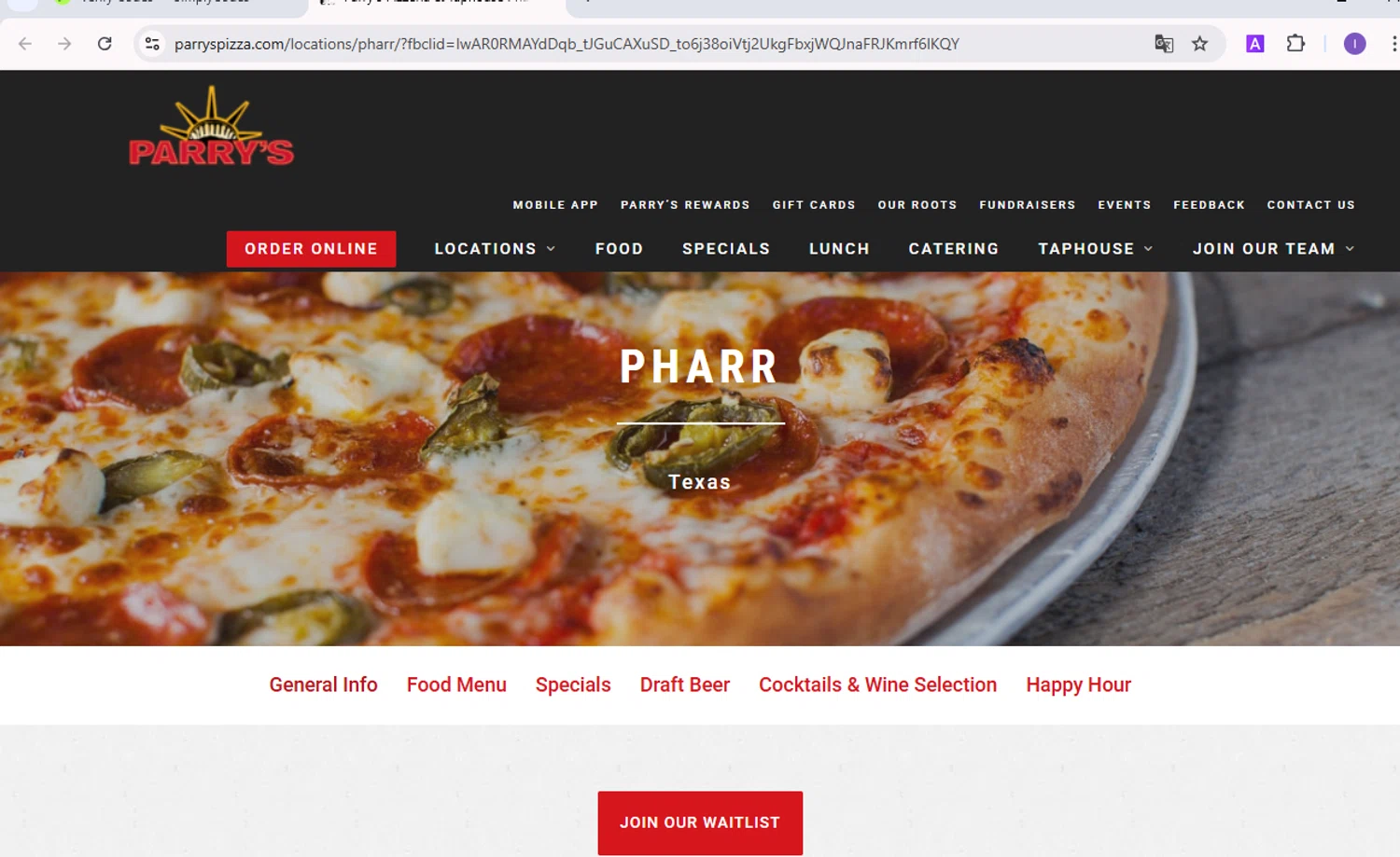 Parry's Pizza coupon code screenshot showing code XMAS applied at Parry's Pizza checkout page. Uploaded by SimplyCodes community member SilverVirtuoso5948 on Feb 18, 2025