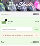 GIFT20 coupon verification screenshot