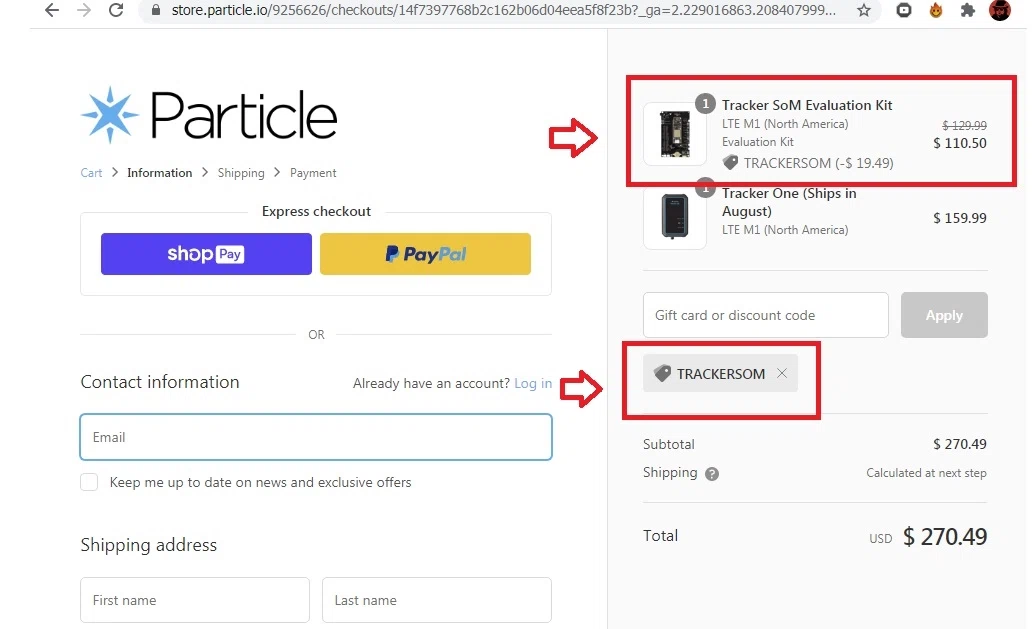 how to use Particle coupons