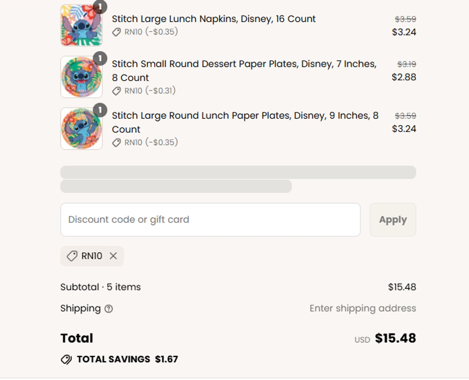 Party Expert CA promo code screenshot showing code Rn10 applied at Party Expert CA checkout page. Uploaded by SimplyCodes community member MoneyFalcon5538 on Jul 13, 2025