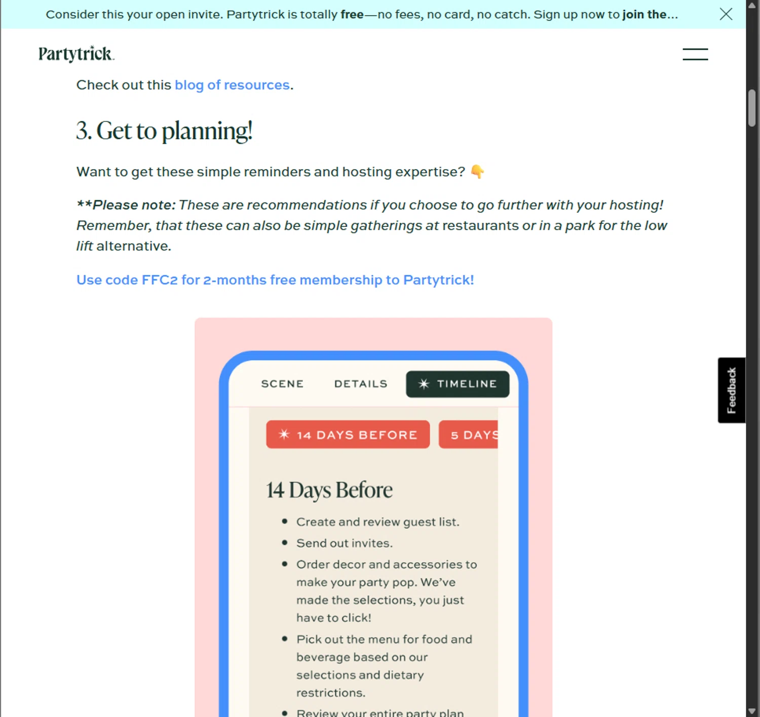 Partytrick promo code screenshot showing code FFC2 applied at Partytrick checkout page. Uploaded by SimplyCodes community member PillarsofCreation on Oct 29, 2025