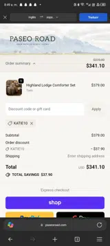 katie10 coupon verification screenshot