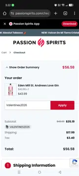 Passion Spirits coupon verification screenshot