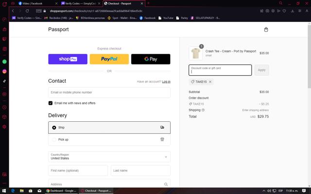 Passport checkout page showing Passport promo code box | Screenshot taken by SimplyCodes community member on Oct 27, 2023
