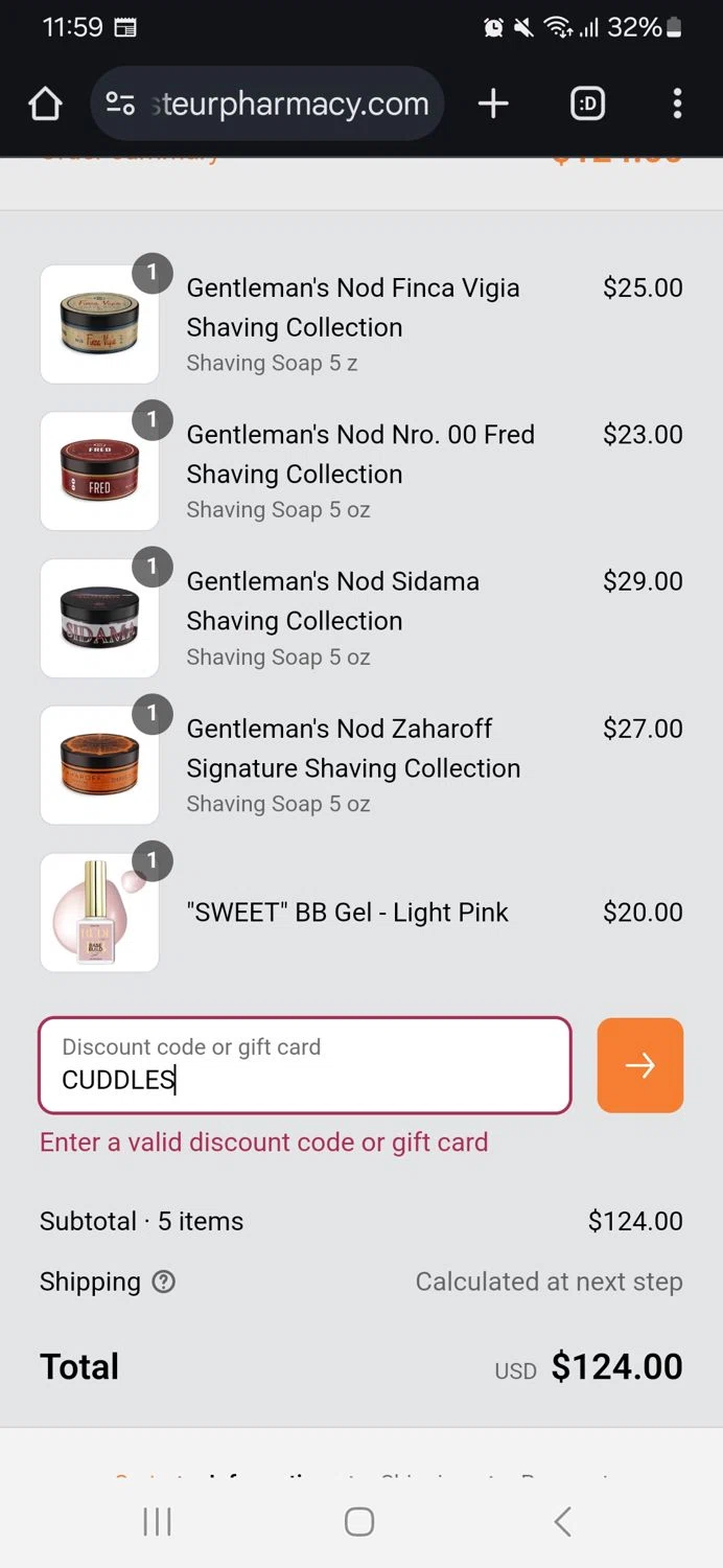 Pasteur Pharmacy discount code screenshot showing code CUDDLES applied at Pasteur Pharmacy checkout page. Uploaded by SimplyCodes community member MeganFox on Apr 18, 2025