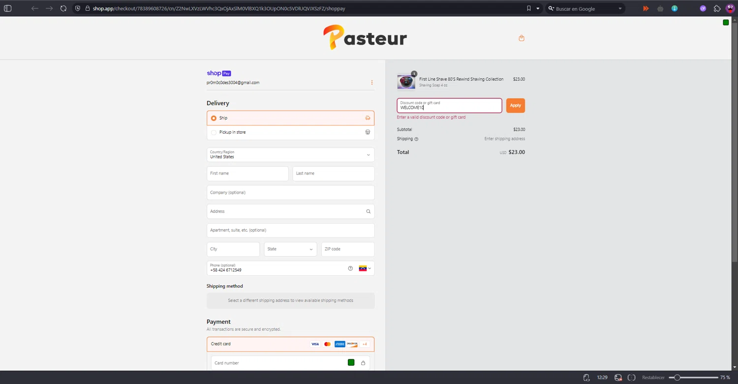 Pasteur Pharmacy discount code screenshot showing code CUDDLES applied at Pasteur Pharmacy checkout page. Uploaded by SimplyCodes community member RINITOSHI on Apr 18, 2025