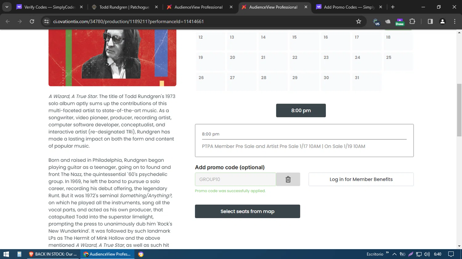 Patchogue Theatre for the Performing Arts checkout page showing Patchogue Theatre for the Performing Arts promo code box | Screenshot taken by SimplyCodes community member on Feb 2, 2024