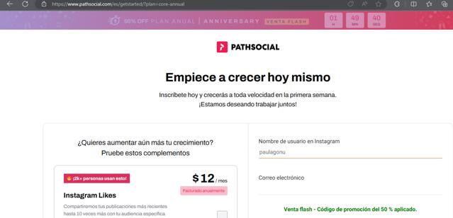 Path Social checkout page showing Path Social promo code box | Screenshot taken by SimplyCodes community member on Apr 17, 2024