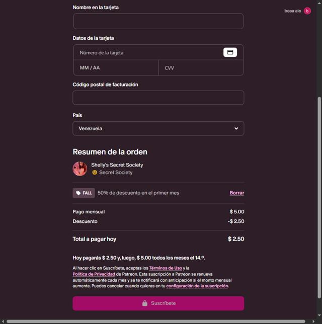 Patreon checkout page showing Patreon discount code box | Screenshot taken by SimplyCodes community member on Sep 14, 2025