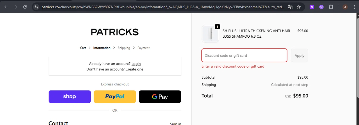Patricks US promo code screenshot showing code UPTO12 applied at Patricks US checkout page. Uploaded by SimplyCodes community member VoucherSpotter9376 on Dec 5, 2025