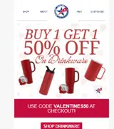 VALENTINES50 coupon verification screenshot