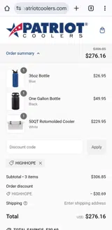 highhope coupon verification screenshot