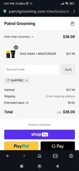 Shipfree coupon verification screenshot