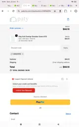 Paty coupon verification screenshot
