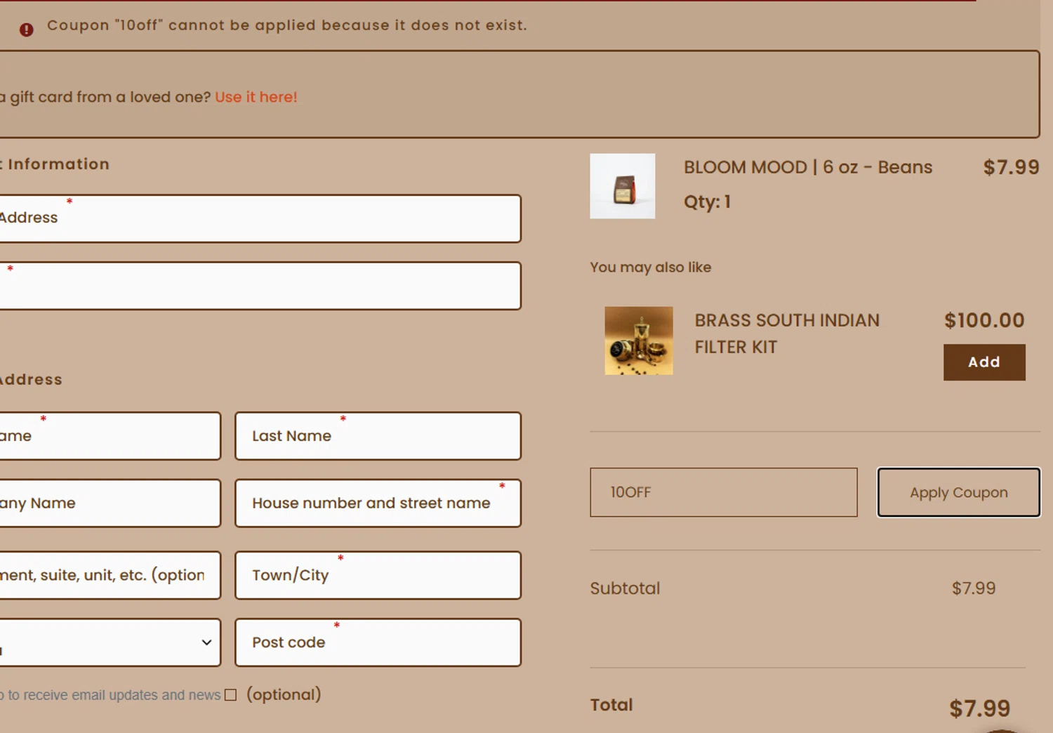 Paul John Caffeine promo code screenshot showing code 10OFF applied at Paul John Caffeine checkout page. Uploaded by SimplyCodes community member MARIO12 on Nov 11, 2025