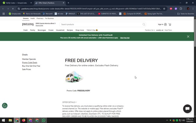 Pavilions checkout page showing Pavilions promo code box | Screenshot taken by SimplyCodes community member on Jun 15, 2025