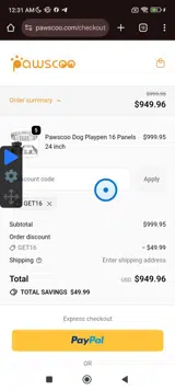 GET16 coupon verification screenshot