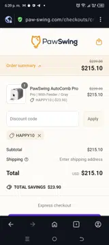 HAPPY10 coupon verification screenshot