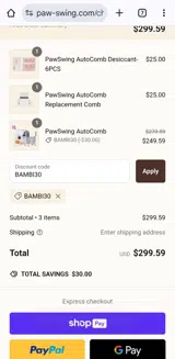 BAMBI30 coupon verification screenshot