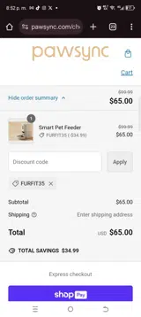 FURFIT35 coupon verification screenshot