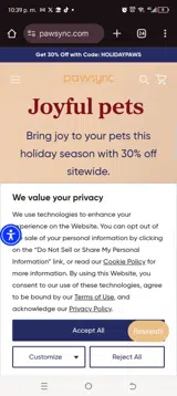 Holidaypaws coupon verification screenshot
