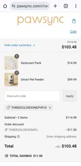 Threegoldiesonepyr10 coupon verification screenshot