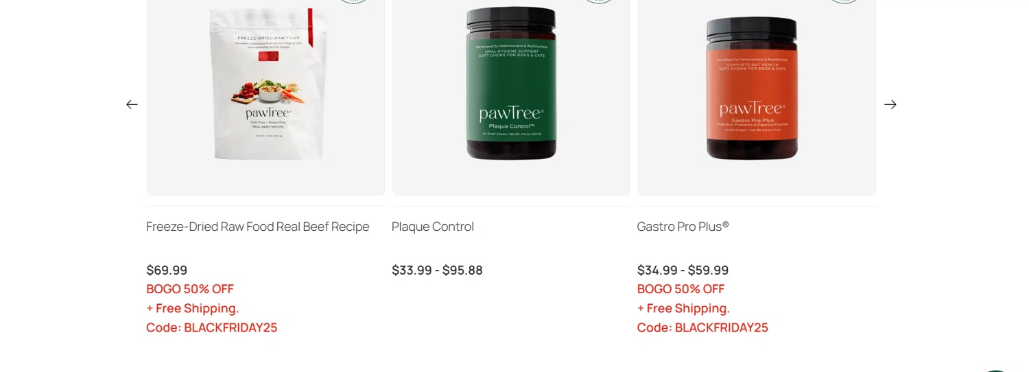 Pawtree coupon code screenshot showing code BLACKFRIDAY25 applied at Pawtree checkout page. Uploaded by SimplyCodes community member ______________________________ on Nov 1, 2025