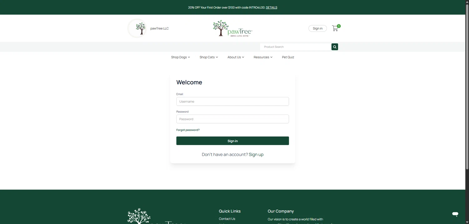 Pawtree coupon code screenshot showing code HEALTHYSMILE20 applied at Pawtree checkout page. Uploaded by SimplyCodes community member FortunateElite6708 on Dec 9, 2025
