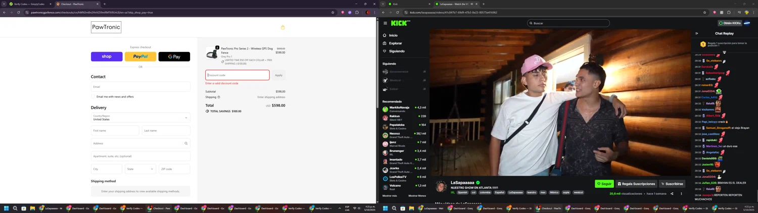 PawTronic discount code screenshot showing code USA applied at PawTronic checkout page. Uploaded by SimplyCodes community member BrilliantSaver7516 on Oct 5, 2025
