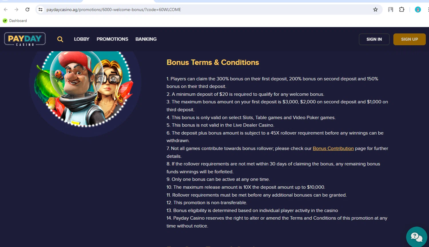 Payday Casino checkout page showing Payday Casino promo code box | Screenshot taken by SimplyCodes community member on May 31, 2024