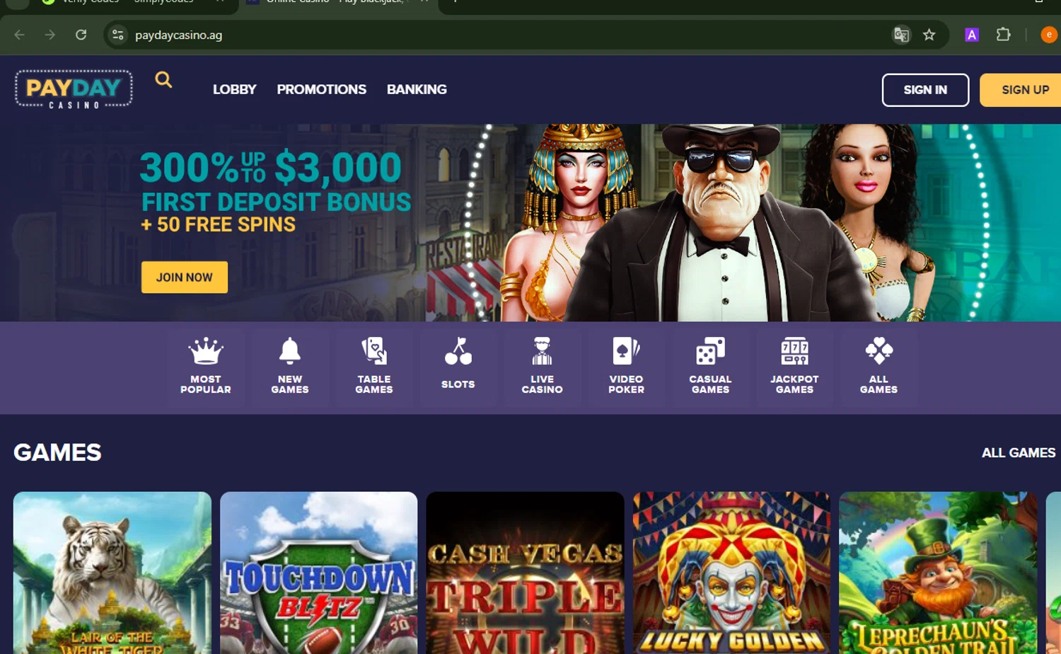 Payday Casino checkout page showing Payday Casino promo code box | Screenshot taken by SimplyCodes community member on Sep 18, 2024