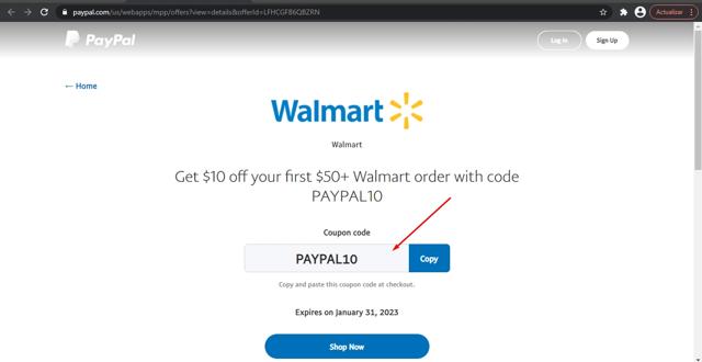 PayPal checkout page showing PayPal promo code box | Screenshot taken by SimplyCodes community member on Dec 17, 2021
