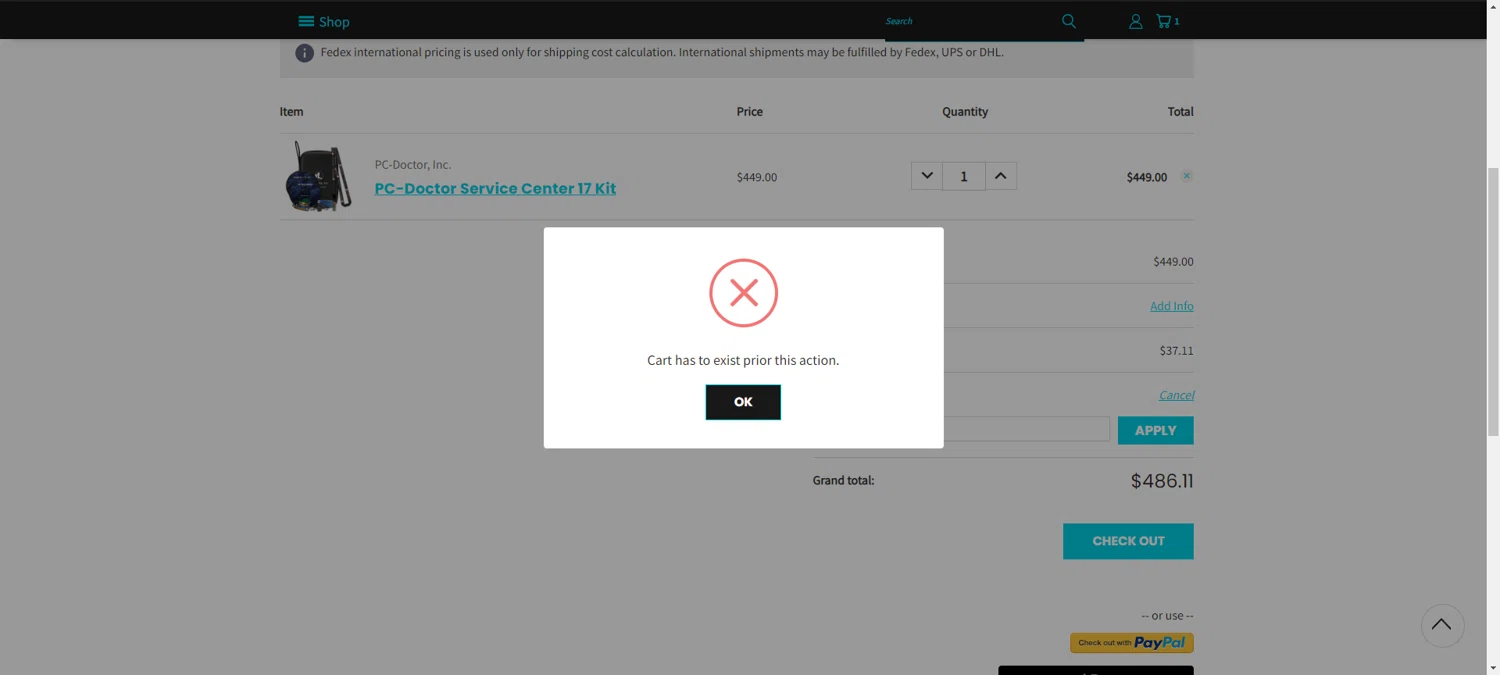 PC-Doctor Service Center Store promo code screenshot showing code COUPONSAVE10 applied at PC-Doctor Service Center Store checkout page. Uploaded by SimplyCodes community member TreasureKnight4134 on Oct 12, 2025