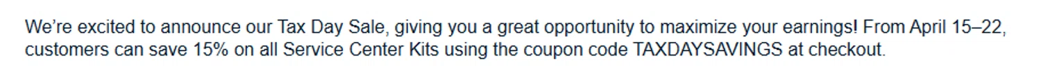 PC-Doctor Service Center Store promo code screenshot showing code TAXDAYSAVINGS applied at PC-Doctor Service Center Store checkout page. Uploaded by SimplyCodes community member RebateHunter3112 on Apr 11, 2025