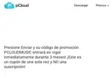 PCLOUDMUSlC coupon verification screenshot