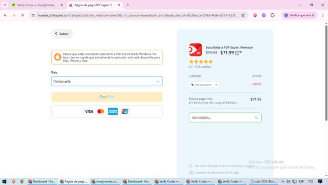 PDF Expert checkout page showing PDF Expert promo code box | Screenshot taken by SimplyCodes community member on Jul 25, 2025