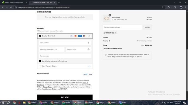 Pd Paola checkout page showing Pd Paola discount code box | Screenshot taken by SimplyCodes community member on Sep 3, 2025