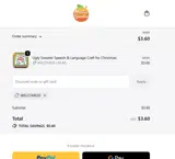 Welcome20 coupon verification screenshot