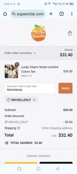 Michelleslp coupon verification screenshot