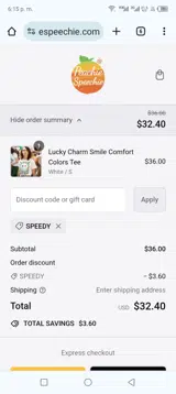 Speedy coupon verification screenshot