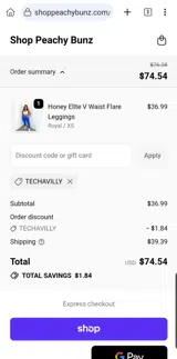 TECHAVILLY coupon verification screenshot
