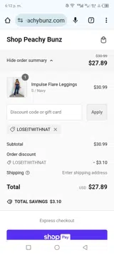LOSEITWITHNAT coupon verification screenshot
